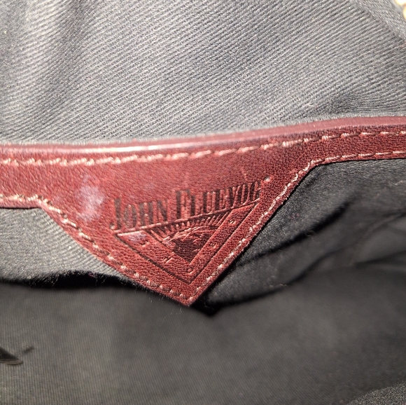 John Fluevog Floral Burgundy Shearling Sling Bag Purse - Picture 3 of 15